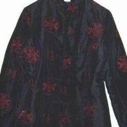Tunica din fas, cu broderie - neagra