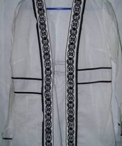 Tunica alba cu model negru - L