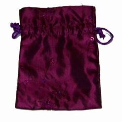 Saculet din matase/satin visinie