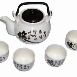 Set de ceai sau sake, compus din ceainic si 4 boluri