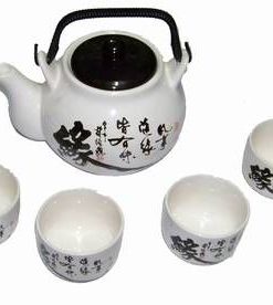 Set de ceai sau sake, compus din ceainic si 4 boluri