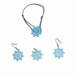 Set bijuterii cu roata norocului culoare bleu