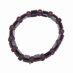 Bratara din hematit cu sfere violet pentru protectie