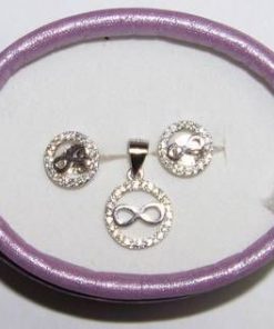 Set din argint 925 cu cifra 8 si zirconi