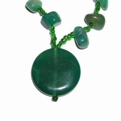 Colier Feng Shui din agat verde pentru castiguri