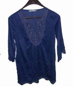 Bluza Feng Shui bleumarin  cu broderii magice