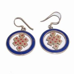 Cercei din argint tibetan cu lapis lazuli si nodul mistic