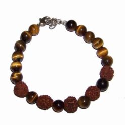 Bratara din ochi de tigru si Rudraksha