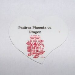 Magnet in forma de inima cu pasarea pheonix si dragon