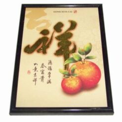 Tablou Feng Shui cu piersicile fericirii si ideograme
