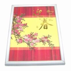 Tablou Feng Shui cu floare de prun si ideograme de bun augur