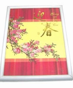 Tablou Feng Shui cu floare de prun si ideograme de bun augur