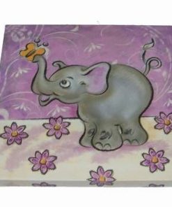 Tablou pe canvas cu elefantul fericirii si fluture