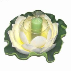 Lotus mare cu suport din sticla si lumanare