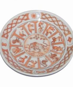 Farfurie decorativa din portelan cu 12 zodii pentru Tigru