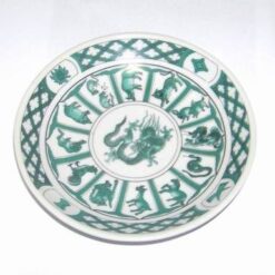Farfurie decorativa din portelan cu 12 zodii pentru Dragon