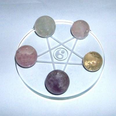 Grila / platou din cristal cu 5 sfere magice