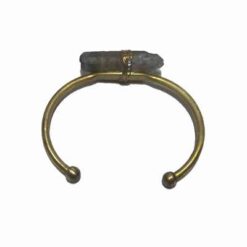 Bratara Feng Shui din alama cu cristal Herkimer