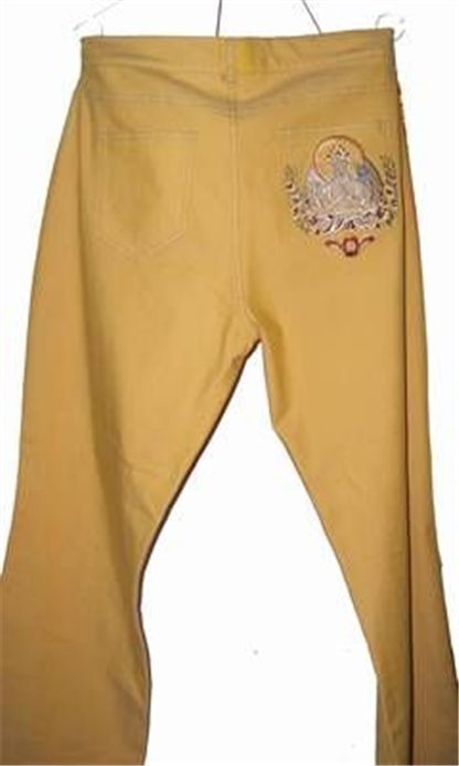 Pantaloni Feng Shui cu zeitatea Ganesh brodata