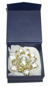 Lotus auriu/galben din cristal pe suport rotativ