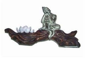 Buddha al meditatiei pe lotus alb