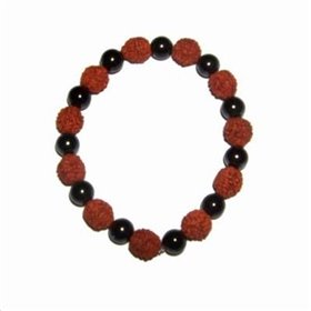 Bratara cu Rudraksha si cristal de onix