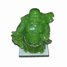 Buddha al bogatie cu sac de bani,pepite din jad industral