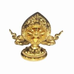 opt simboluri tibetane-roata dharmei aurie din metal