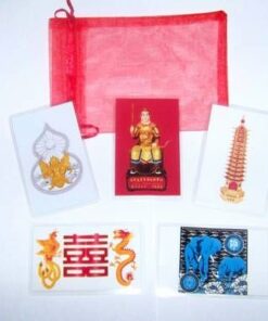 Set de 5 carduri Feng Shui in saculet, pentru acest an