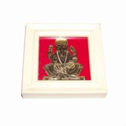 Mini Tablou Feng Shui cu Ganesh aurie din metal