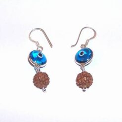 Cercei din argint 925 cu Ochiul lui Horus si Rudraksha