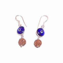 Cercei din argint 925cu Ochiul lui Horus si Rudraksha
