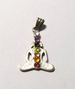 Buddha argintat cu cristalele celor 7 chakre - deosebit !