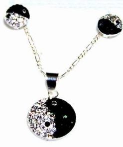 Set de bijuterii cu Yin-Yang si Swarovski - model unicat!