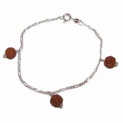 Bratara din argint cu 3 sfere de Rudraksha