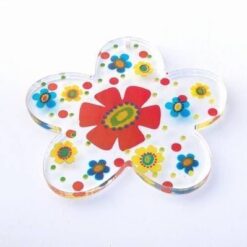 Mini-tablou in forma de floare, transparent, cu model