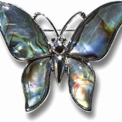 Brosa din metal cu scoica marina - Fluture