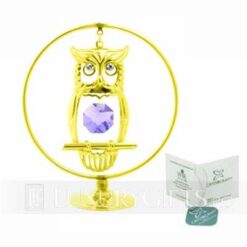Bufnita intelepciunii, placata cu aur si cristal Swarovski
