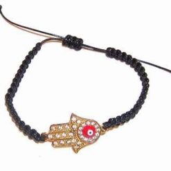 Bratara reglabila neagra cu Palma lui Fatima HAMSA