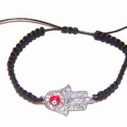 Bratara reglabila neagra cu Palma lui Fatima HAMSA