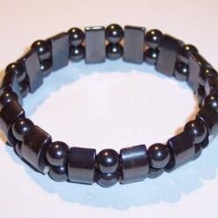Bratara magnetica cu hematit pe elastic - remediu Feng Shui