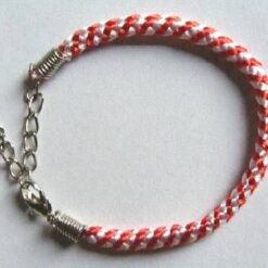 Bratara Martisor impletita, rotunda, cu inchidere metalica