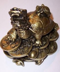 Testoasa dragon cu broscute - remediu Feng Shui din metal