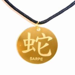 Talisman auriu pe siret negru - Sarpe
