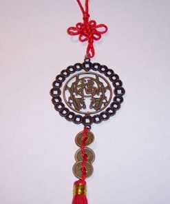 Canaf Feng Shui cu banuti,amuleta de protectie si nod mistic