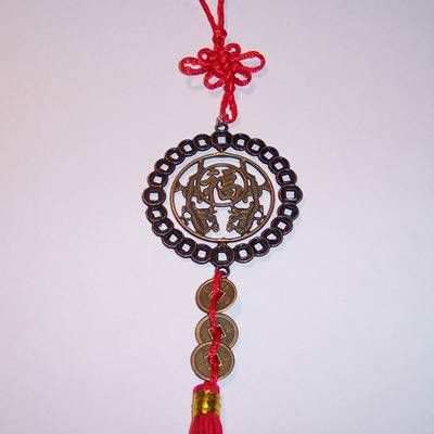 Canaf Feng Shui cu banuti,amuleta de protectie si nod mistic