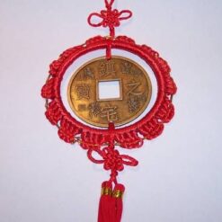 Amuleta Feng Shui cu moneda I Ching si nod mistic xl