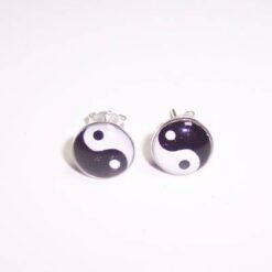 Cercei cu Yin-Yang din metal nobil