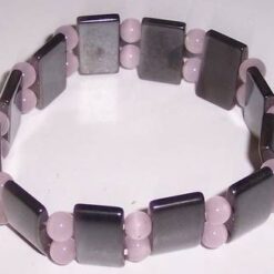 Bratara magnetica de cuart roz pe elastic