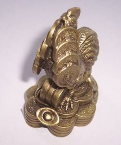Cocosul auriu cu sirag de monede - remediu Feng Shui